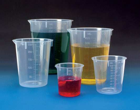 Disposable Beakers, transparent polypropylene