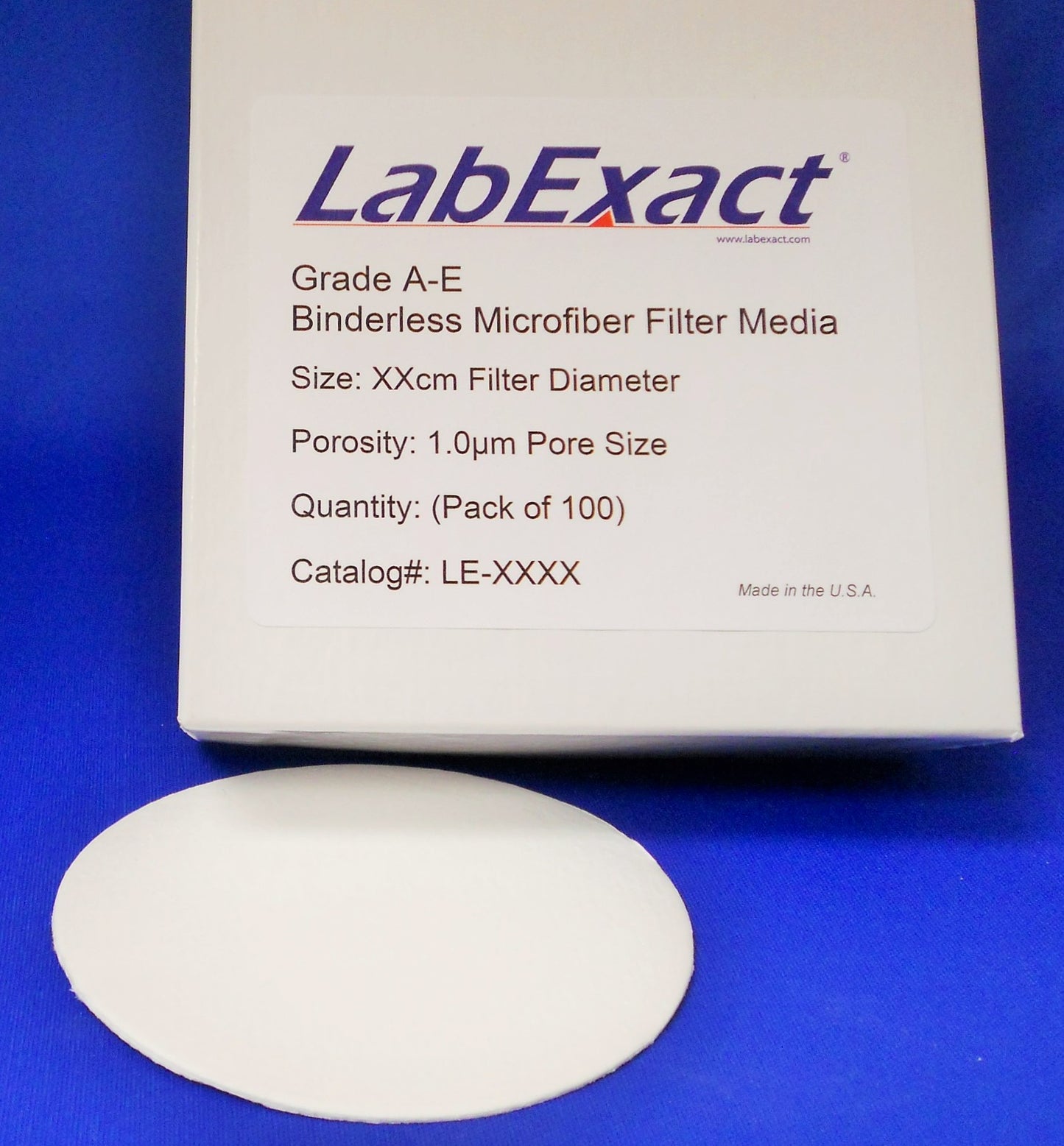 Grade A-E Binderless 1.00µm Retention glass Microfiber filter